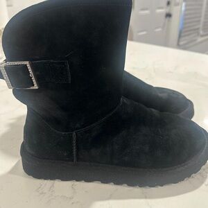 UGG Black Ankle Boots with Buckle